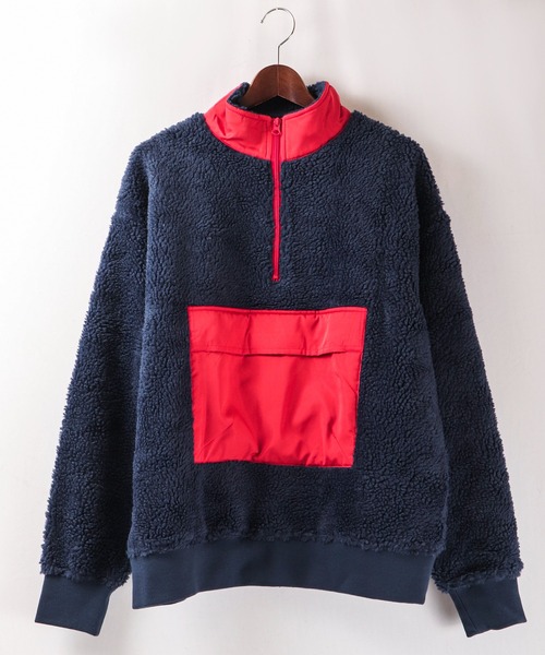 House of Blues（ハウスオブブルース）の「ボア配色切替ハーフZIPプルオーバー（スウェット・メンズ・ブラック/ネイビー/グレー・M/L）」の16枚目の写真