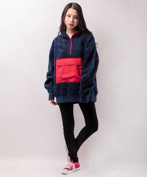 House of Blues（ハウスオブブルース）の「ボア配色切替ハーフZIPプルオーバー（スウェット・メンズ・ブラック/ネイビー/グレー・M/L）」の20枚目の写真