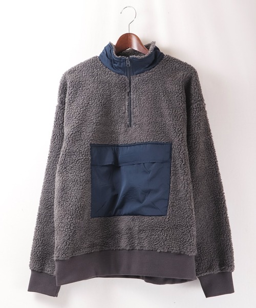 House of Blues（ハウスオブブルース）の「ボア配色切替ハーフZIPプルオーバー（スウェット・メンズ・ブラック/ネイビー/グレー・M/L）」の10枚目の写真