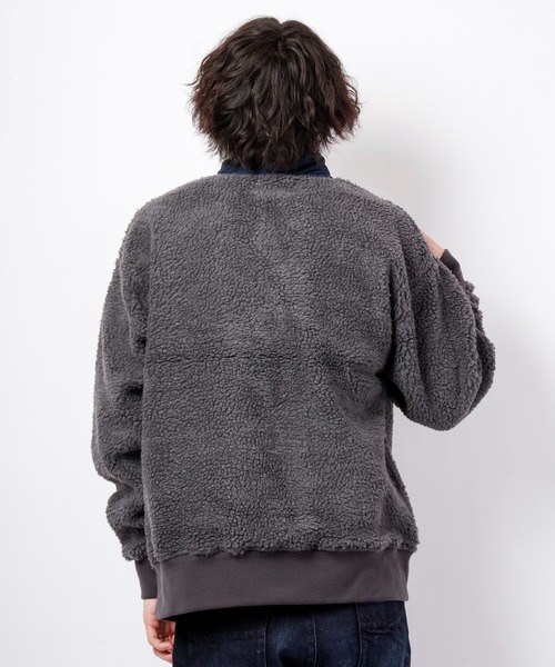 House of Blues（ハウスオブブルース）の「ボア配色切替ハーフZIPプルオーバー（スウェット・メンズ・ブラック/ネイビー/グレー・M/L）」の6枚目の写真