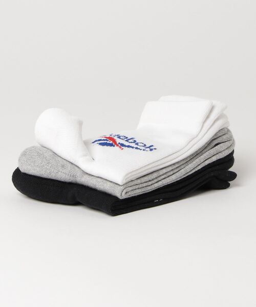 Reebok（リーボック）の「クラシック クルー ソックス 3足組 / Classics Crew Socks 3 Pairs（ソックス/靴下・メンズ・ブラック/ホワイト×グレー/ホワイト・SMALL/MEDIUM/LARGE/X-LARGE）」の8枚目の写真