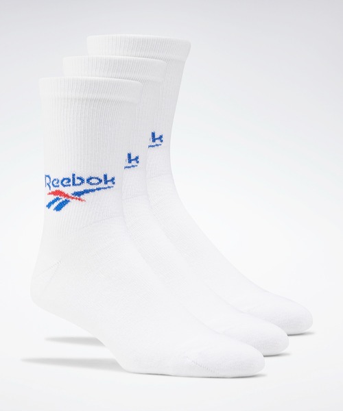 Reebok（リーボック）の「クラシック クルー ソックス 3足組 / Classics Crew Socks 3 Pairs（ソックス/靴下・メンズ・ブラック/ホワイト×グレー/ホワイト・SMALL/MEDIUM/LARGE/X-LARGE）」の2枚目の写真