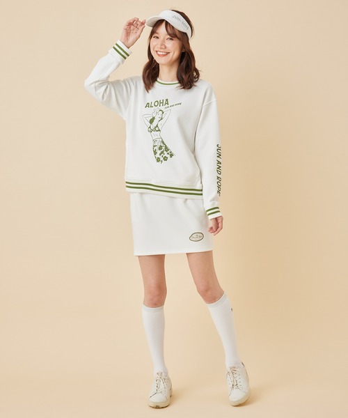 【新品】JUN&ROPE'メッシュモックネック　スカートセットアップ　ホワイト JUN&ROPE'（ジュンアンドロペ）の「【Regina掲載