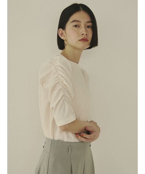 COTORICA（コトリカ）の「5分袖パワショルカットソー（Tシャツ/カットソー・レディース・ブラック/オフホワイト/イエロー・FREE）」の2枚目の写真