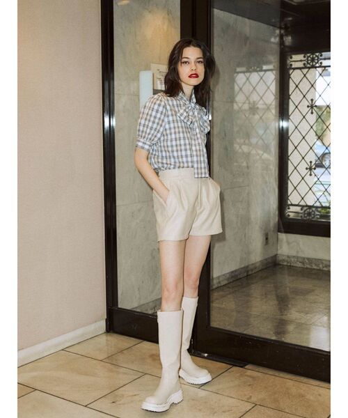 jouetie（ジュエティ）の「BIGリボンタイハーフスリーブブラウス（シャツ/ブラウス・レディース・ブラック/パープル/レッド/ブルー/グリーン/アイボリー・MEDIUM）」の21枚目の写真