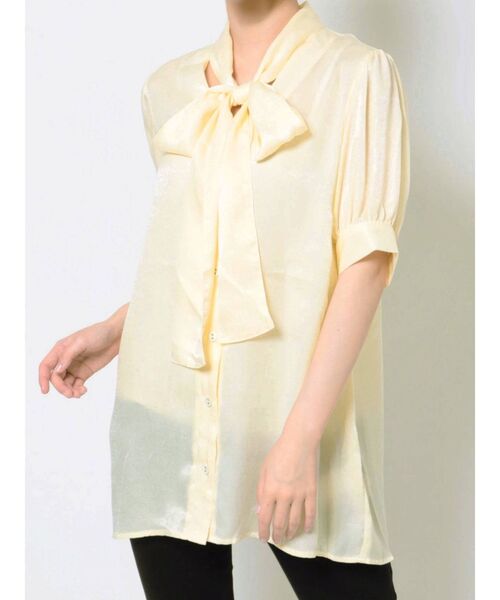 jouetie（ジュエティ）の「BIGリボンタイハーフスリーブブラウス（シャツ/ブラウス・レディース・ブラック/パープル/レッド/ブルー/グリーン/アイボリー・MEDIUM）」の11枚目の写真