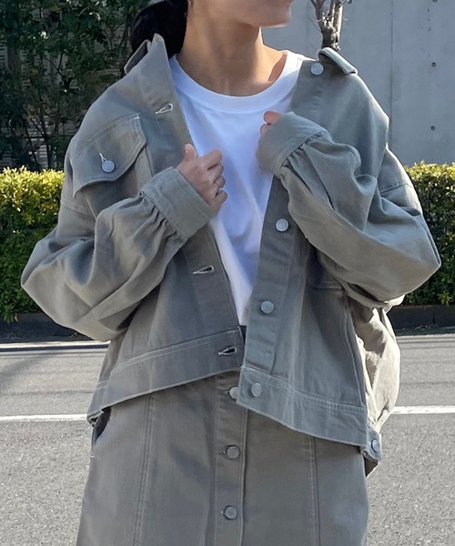 AS KNOW AS plus（アズノゥアズプラス）の「ダブルポケットカジっとジャケット（その他アウター・レディース・ブラック/オフホワイト/カーキ/ケミカルウォッシュ/ライトグリーン・FREE）」の4枚目の写真