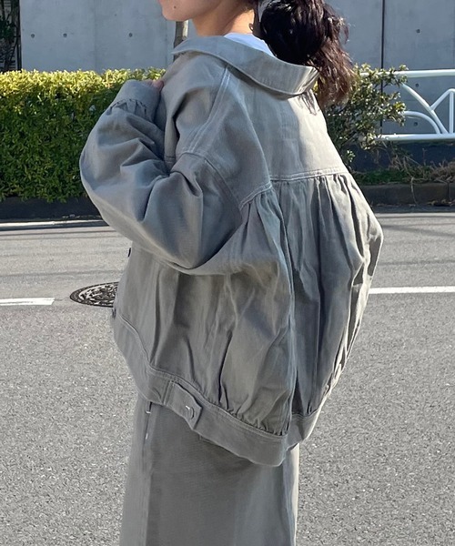 AS KNOW AS plus（アズノゥアズプラス）の「ダブルポケットカジっとジャケット（その他アウター・レディース・ブラック/オフホワイト/カーキ/ケミカルウォッシュ/ライトグリーン・FREE）」の12枚目の写真