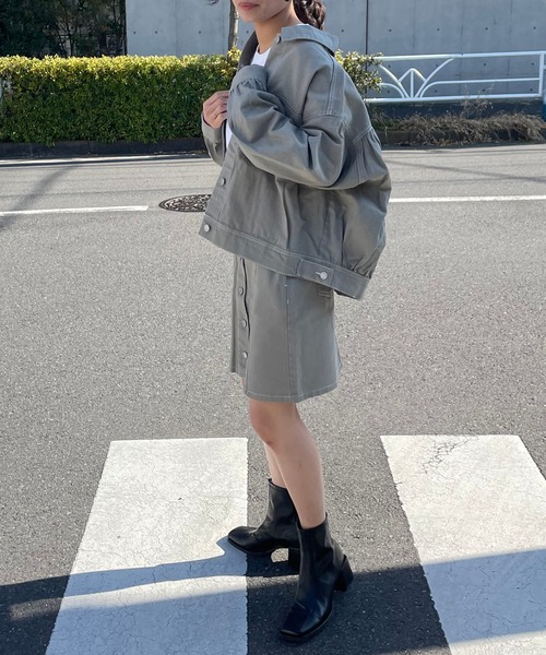 AS KNOW AS plus（アズノゥアズプラス）の「ダブルポケットカジっとジャケット（その他アウター・レディース・ブラック/オフホワイト/カーキ/ケミカルウォッシュ/ライトグリーン・FREE）」の14枚目の写真