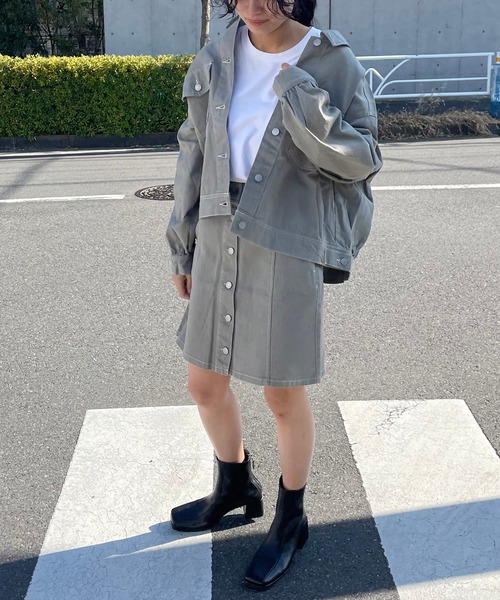 AS KNOW AS plus（アズノゥアズプラス）の「ダブルポケットカジっとジャケット（その他アウター・レディース・ブラック/オフホワイト/カーキ/ケミカルウォッシュ/ライトグリーン・FREE）」の6枚目の写真