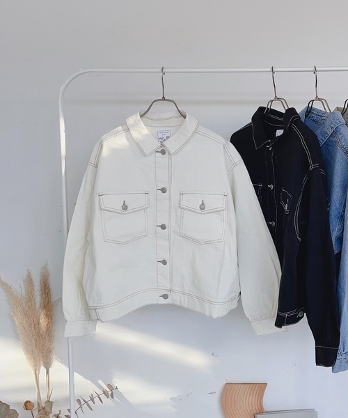 AS KNOW AS plus（アズノゥアズプラス）の「ダブルポケットカジっとジャケット（その他アウター・レディース・ブラック/オフホワイト/カーキ/ケミカルウォッシュ/ライトグリーン・FREE）」の17枚目の写真