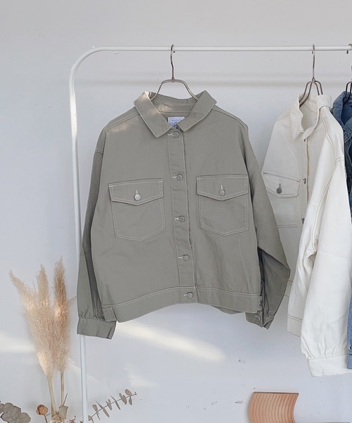 AS KNOW AS plus（アズノゥアズプラス）の「ダブルポケットカジっとジャケット（その他アウター・レディース・ブラック/オフホワイト/カーキ/ケミカルウォッシュ/ライトグリーン・FREE）」の15枚目の写真