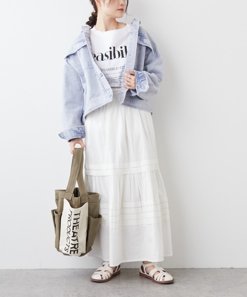PUAL CE CIN(ピュアルセシン)の「春ケミカルデニムジャケット(デニムジャケット・レディース・チャコールグレー/ブルー/ライトベージュ・FREE)」の14枚目の写真