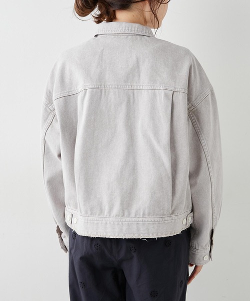 PUAL CE CIN(ピュアルセシン)の「春ケミカルデニムジャケット(デニムジャケット・レディース・チャコールグレー/ブルー/ライトベージュ・FREE)」の20枚目の写真