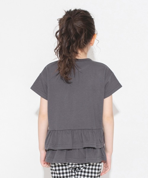 BRANSHES（ブランシェス）の「【WEB限定】無地/ドット柄バックフリル半袖Tシャツ（Tシャツ/カットソー・キッズ・ベージュ/ピンクベージュ/チャコールグレー/ライトグリーン/ラベンダー・100/150/130/140/110/120）」の11枚目の写真