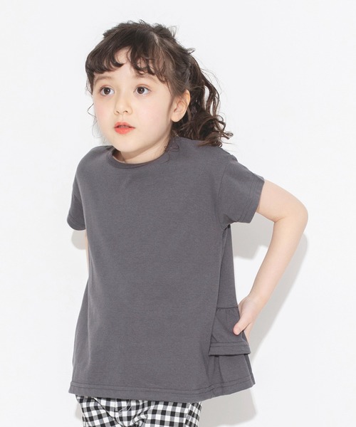 BRANSHES（ブランシェス）の「【WEB限定】無地/ドット柄バックフリル半袖Tシャツ（Tシャツ/カットソー・キッズ・ベージュ/ピンクベージュ/チャコールグレー/ライトグリーン/ラベンダー・100/150/130/140/110/120）」の8枚目の写真