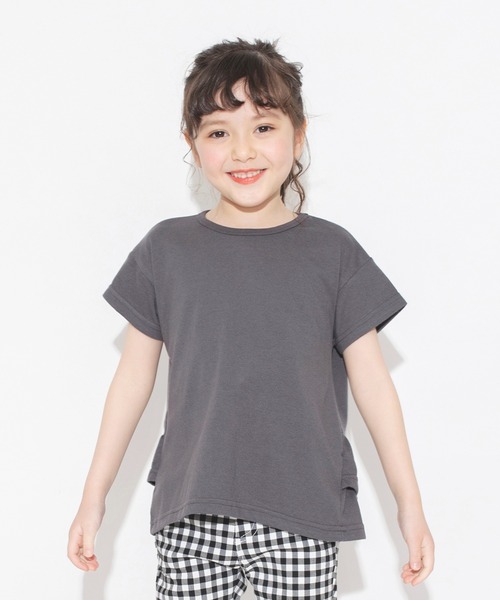 BRANSHES（ブランシェス）の「【WEB限定】無地/ドット柄バックフリル半袖Tシャツ（Tシャツ/カットソー・キッズ・ベージュ/ピンクベージュ/チャコールグレー/ライトグリーン/ラベンダー・100/150/130/140/110/120）」の6枚目の写真