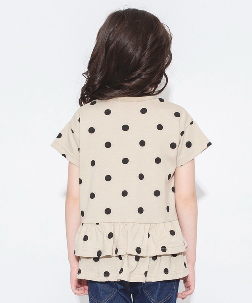 BRANSHES（ブランシェス）の「【WEB限定】無地/ドット柄バックフリル半袖Tシャツ（Tシャツ/カットソー・キッズ・ベージュ/ピンクベージュ/チャコールグレー/ライトグリーン/ラベンダー・100/150/130/140/110/120）」の19枚目の写真
