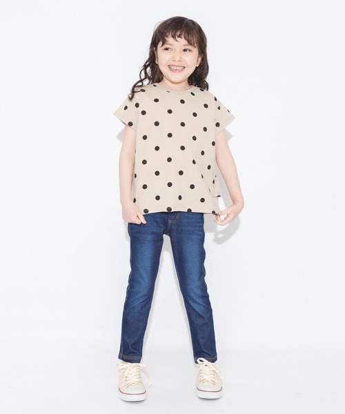 BRANSHES（ブランシェス）の「【WEB限定】無地/ドット柄バックフリル半袖Tシャツ（Tシャツ/カットソー・キッズ・ベージュ/ピンクベージュ/チャコールグレー/ライトグリーン/ラベンダー・100/150/130/140/110/120）」の21枚目の写真