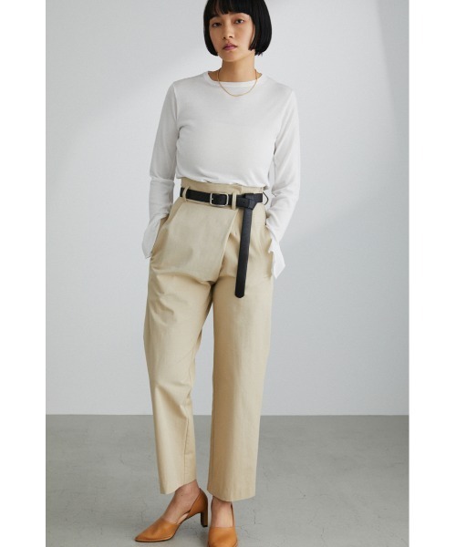 STYLEMIXER（スタイルミキサー）の「ハイウエストラップチノパンツ（チノパンツ・レディース・ベージュ/イエロー/ネイビー・SMALL/MEDIUM）」の4枚目の写真