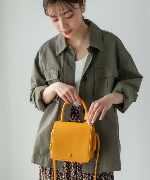 Edit Sheen（エディットシーン）の「スクエアボックスバッグ（ショルダーバッグ・レディース・イエロー/オレンジ・FREE）」の4枚目の写真