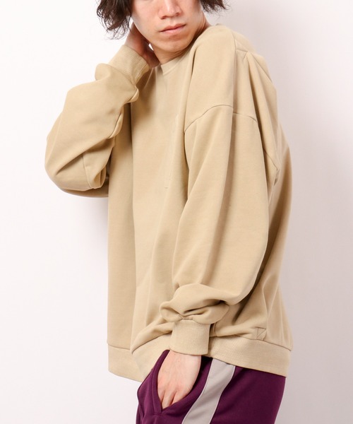 セール】TC裏毛ピグメント加工ロングスリーブトレーナー（スウェット