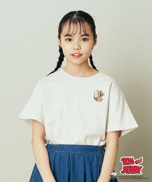 a.v.v（アーヴェヴェ）の「[100-130]トムとジェリーコラボプリントTシャツ（Tシャツ/カットソー・キッズ・ホワイト/ライトパープル/ミント/ベージュ・110/130/120/100）」の3枚目の写真