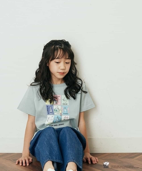 a.v.v（アーヴェヴェ）の「[100-130]トムとジェリーコラボプリントTシャツ（Tシャツ/カットソー・キッズ・ホワイト/ライトパープル/ミント/ベージュ・110/130/120/100）」の12枚目の写真