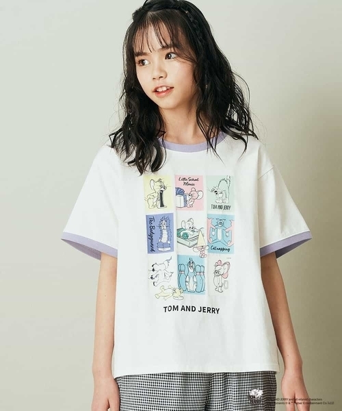 a.v.v（アーヴェヴェ）の「[100-130]トムとジェリーコラボプリントTシャツ（Tシャツ/カットソー・キッズ・ホワイト/ライトパープル/ミント/ベージュ・110/130/120/100）」の20枚目の写真