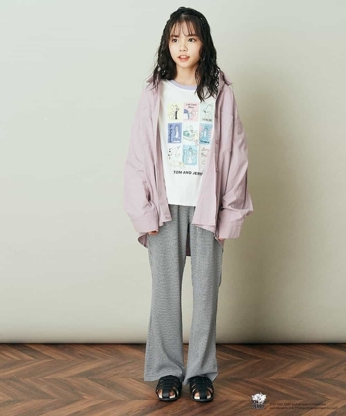a.v.v（アーヴェヴェ）の「[100-130]トムとジェリーコラボプリントTシャツ（Tシャツ/カットソー・キッズ・ホワイト/ライトパープル/ミント/ベージュ・110/130/120/100）」の21枚目の写真