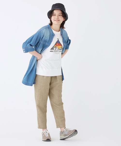 KRIFF MAYER Lady's Collection（クリフメイヤーレディースコレクション）の「プリペラ風クロップドゆるパンツ（その他パンツ・レディース・カラフル/ベージュ/チャコール/グリーン/ブルー・MEDIUM/LARGE）」の16枚目の写真