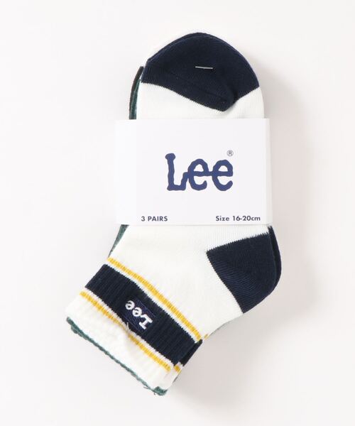 Lee(リー)の「【Lee】クォーターソックス3点セット(ソックス/靴下・キッズ・ブルー・M/L)」の3枚目の写真
