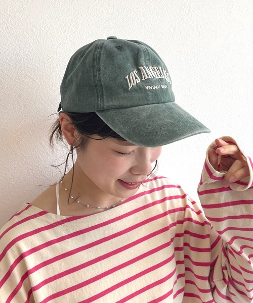 w closet(ダブルクローゼット)の「刺繍ロゴキャップ(キャップ・レディース・ベージュ/ブルー・FREE)」の13枚目の写真