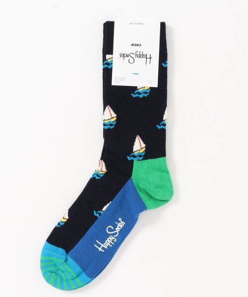 Happy Socks（ハッピーソックス）の「Happy Socks Sail Away クルーソックス 10221007（ソックス/靴下・レディース・ホワイト/ネイビー・M/L）」の5枚目の写真