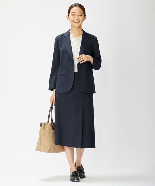J.PRESS(ジェイプレス)の「【洗える】リネンセルロースストレッチ スカート(スカート・レディース・ネイビー系/ベージュ系・7/9/11)」の8枚目の写真