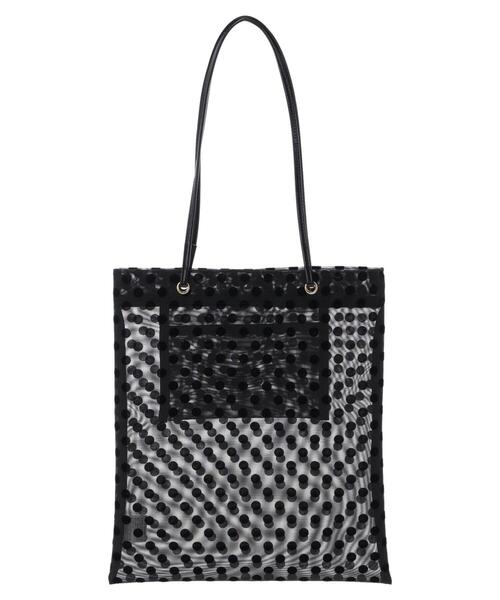 Green　Parks（グリーンパークス）の「ドットチュールA4トート（トートバッグ・レディース・ゴールド/ブラック・FREE）」の2枚目の写真