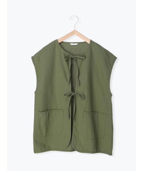 ehka sopo（エヘカソポ）の「キルトステッチベスト（ベスト・レディース・ブラック/カーキ/キナリ・ﾌﾘ-）」の15枚目の写真