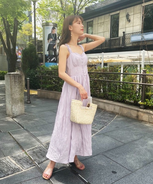 one after another NICE CLAUP(ワンアフターアナザーナイスクラップ)の「タンク型ワッシャーワンピース(ジャンパースカート・レディース・アイボリー/モカ/パープル・FREE)」の20枚目の写真