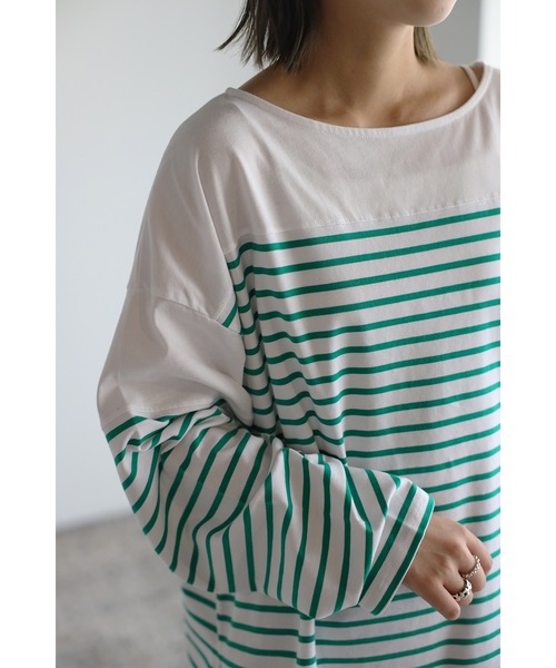 Bonjour Sagan(ボンジュールサガン)の「パネルボーダーカットソー(Tシャツ/カットソー・レディース・ブルー/グリーン・FREE)」の16枚目の写真