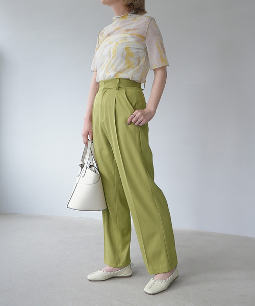 c.u.l(シーユーエル)の「【c.u.l:w】ツイルセンタープレススラックス culwz22ss007(スラックス・レディース・アイボリー/ブラック/グリーン/ライム/レッド・S/M)」の20枚目の写真