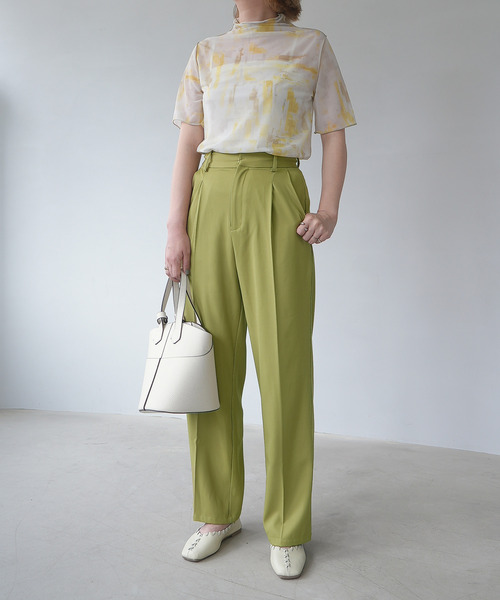 c.u.l(シーユーエル)の「【c.u.l:w】ツイルセンタープレススラックス culwz22ss007(スラックス・レディース・アイボリー/ブラック/グリーン/ライム/レッド・S/M)」の21枚目の写真