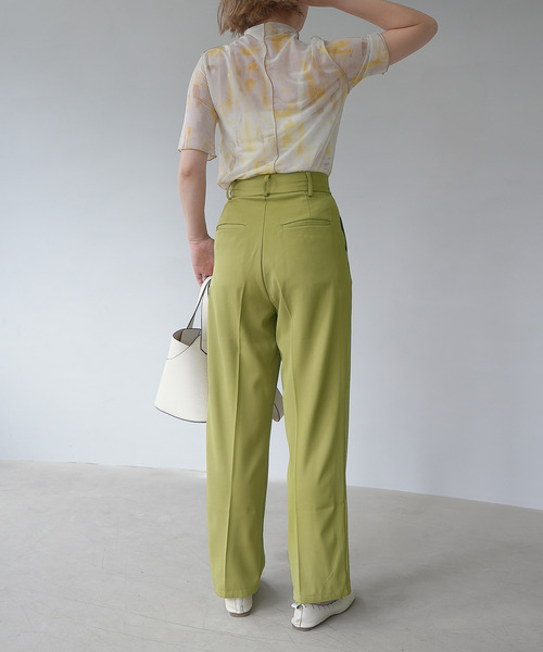 c.u.l(シーユーエル)の「【c.u.l:w】ツイルセンタープレススラックス culwz22ss007(スラックス・レディース・アイボリー/ブラック/グリーン/ライム/レッド・S/M)」の22枚目の写真