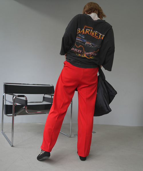 c.u.l(シーユーエル)の「【c.u.l:w】ツイルセンタープレススラックス culwz22ss007(スラックス・レディース・アイボリー/ブラック/グリーン/ライム/レッド・S/M)」の11枚目の写真