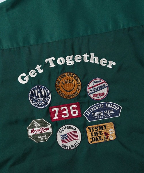 BACK NUMBER（バックナンバー）の「【BACK NUMBER】刺繍レギュラー半袖シャツ（シャツ/ブラウス・メンズ・グリーン/キナリ・XL/L/M）」の9枚目の写真