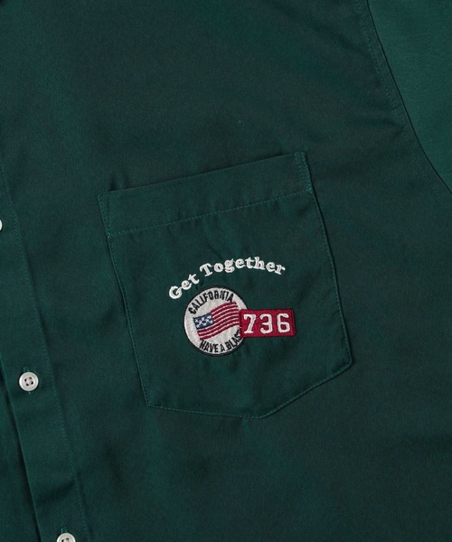 BACK NUMBER（バックナンバー）の「【BACK NUMBER】刺繍レギュラー半袖シャツ（シャツ/ブラウス・メンズ・グリーン/キナリ・XL/L/M）」の10枚目の写真