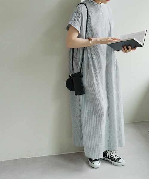 【WEB限定】ウエストタック半袖ワンピース