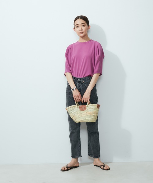 Fatima morocco(ファティマモロッコ)の「【Fatima Morocco(ファティマモロッコ)】ポイントレザーバスケットM(かごバッグ・レディース・イエロー系その他3・FREE)」の6枚目の写真