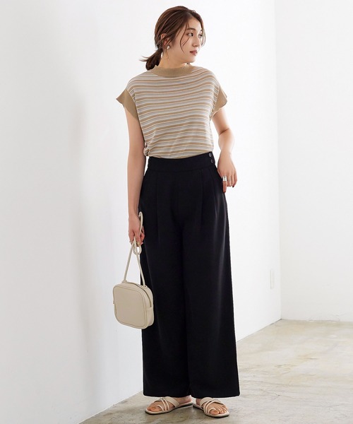 KOBE LETTUCE（コウベレタス）の「マルチボーダーリブニット[C6136]（ニット/セーター・レディース・ベージュ系その他/ブラック×グリーン/ブラック系その他・FREE）」の7枚目の写真