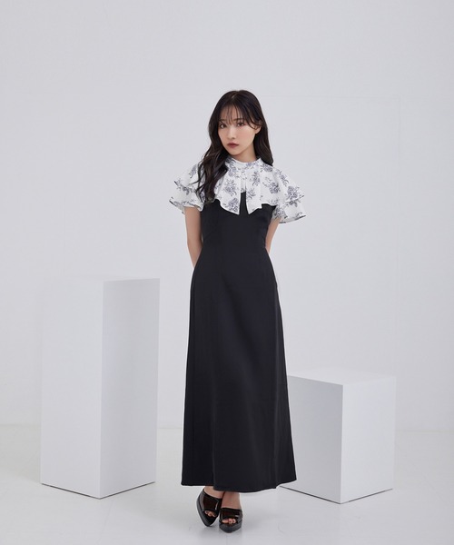 ANDGEEBEE（アンジービー）の「レースアップキャミワンピ（ワンピース・レディース・チャコールグレー/ブラック・MEDIUM）」の2枚目の写真