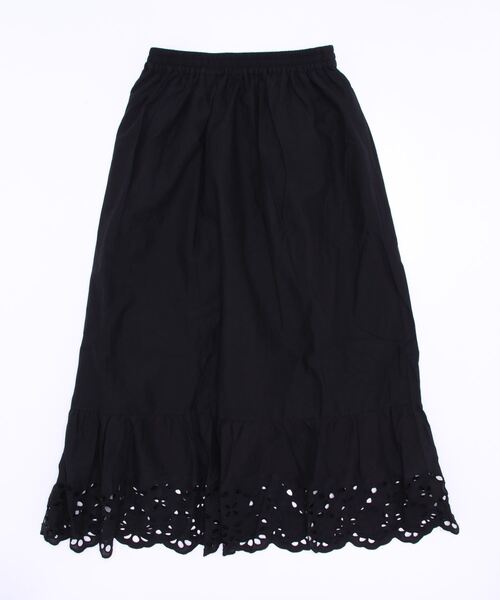 Samansa Mos2（サマンサ モスモス）の「裾スカラップスカート（スカート・レディース・ブラック/オフホワイト/グリーン・ﾌﾘ-）」の6枚目の写真